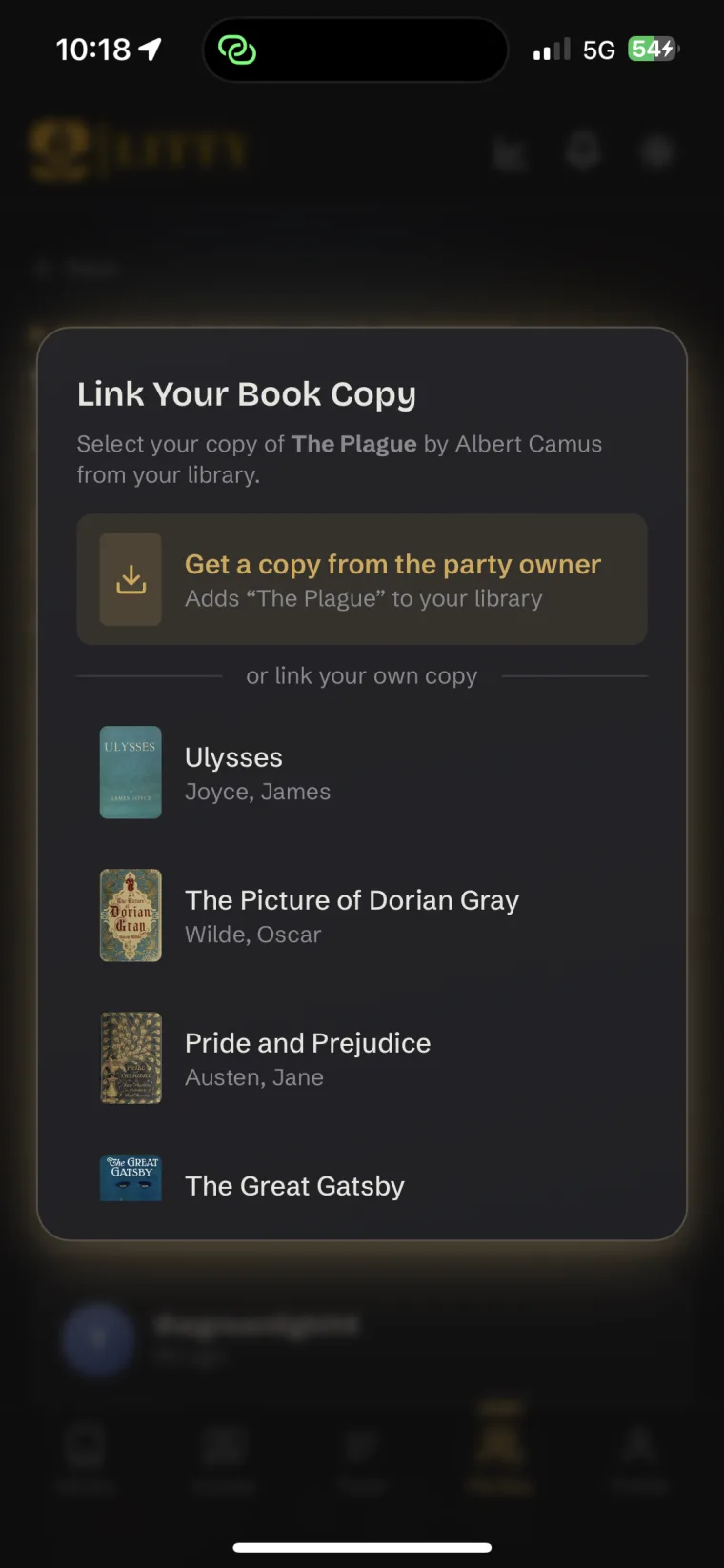 Link your copy of the book, or get one from the party owner